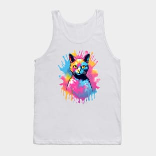 Tie Dye Cat Tank Top